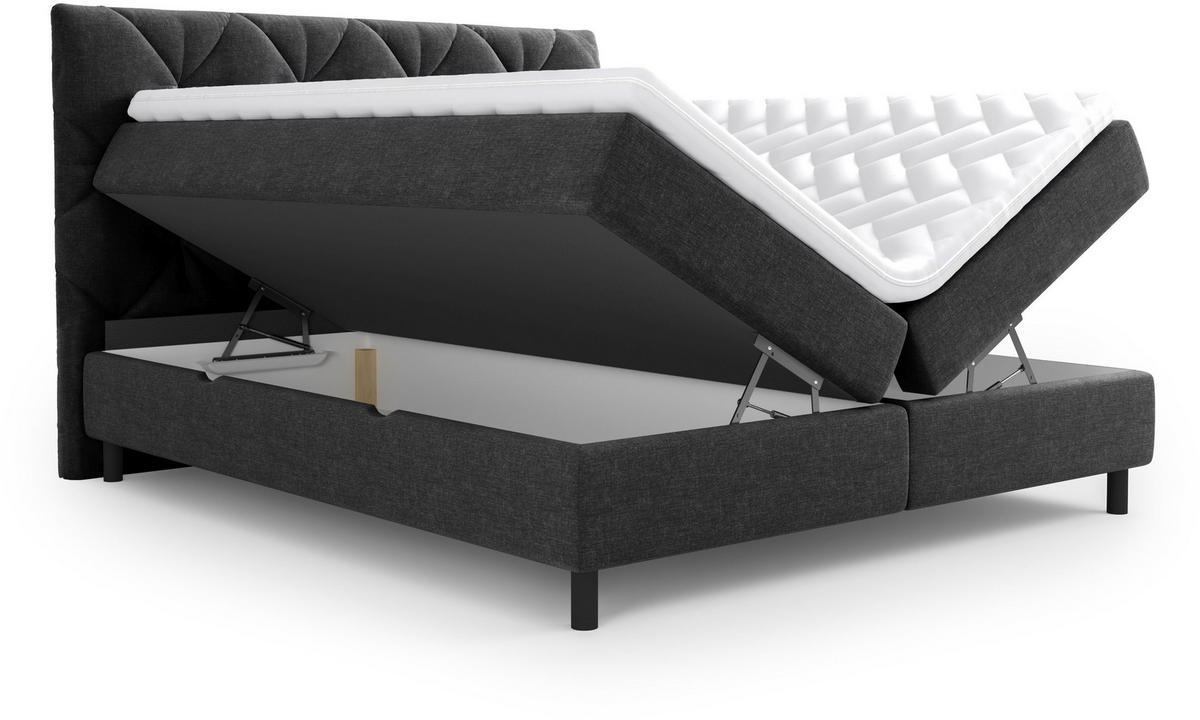 BOXBETT 180/200 cm  in Anthrazit  - Anthrazit/Schwarz, Design, Holz/Holzwerkstoff (180/200cm) - Esposa