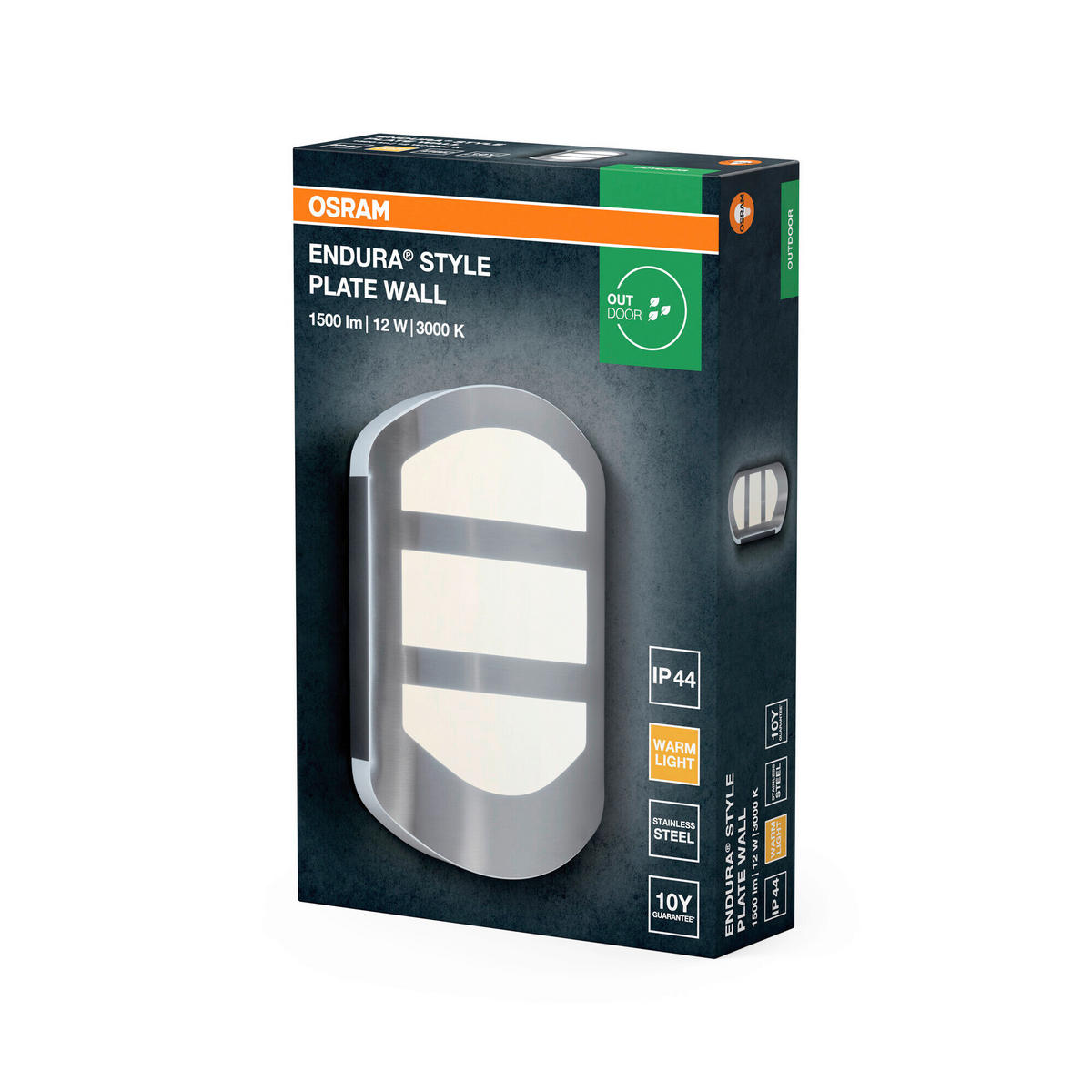 LED-AUßENLEUCHTE 5,4/18/28 cm   - Edelstahlfarben, Basics, Kunststoff/Metall (5,4/18/28cm) - Osram