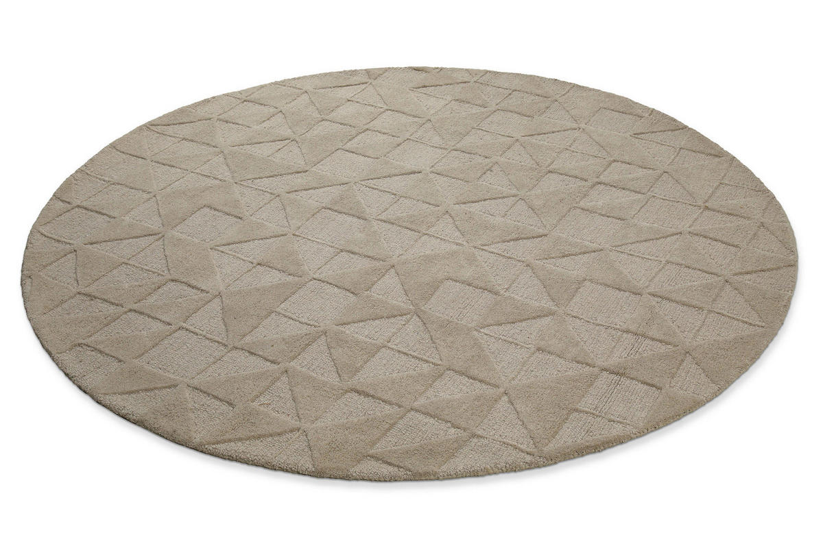 WEBTEPPICH 200 cm Hamptons Thirtyseven Sandfarben rund  - Sandfarben, MODERN, Textil (200cm) - WECON HOME