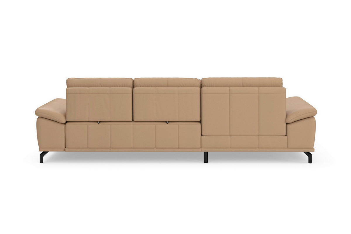 ROHOVÁ SEDAČKA, kůže, cappuccino - černá/cappuccino, Basics, kov/kůže (176/301cm) - Sit & More