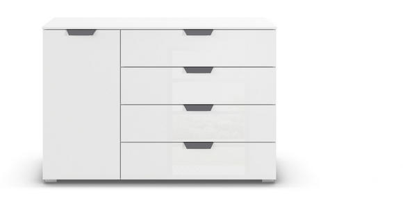 KOMMODE  in 120/81/42 cm  - Dunkelgrau/Weiß, Design, Glas/Holzwerkstoff (120/81/42cm) - Carryhome