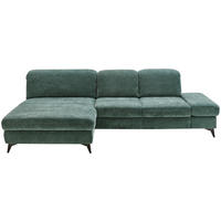 ECKSOFA Dunkelgrün Chenille  - Dunkelgrün/Schwarz, Design, Textil/Metall (198/288cm) - Beldomo Style