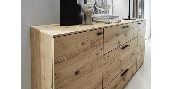 SIDEBOARD 195/91,3/41,2 cm - Eichefarben/Anthrazit, Design, Holz/Holzwerkstoff (195/91,3/41,2cm) - Dieter Knoll