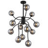 LED-DECKENLEUCHTE 3,5 W  62/93 cm    - Schwarz, Design, Glas/Metall (62/93cm) - Globo