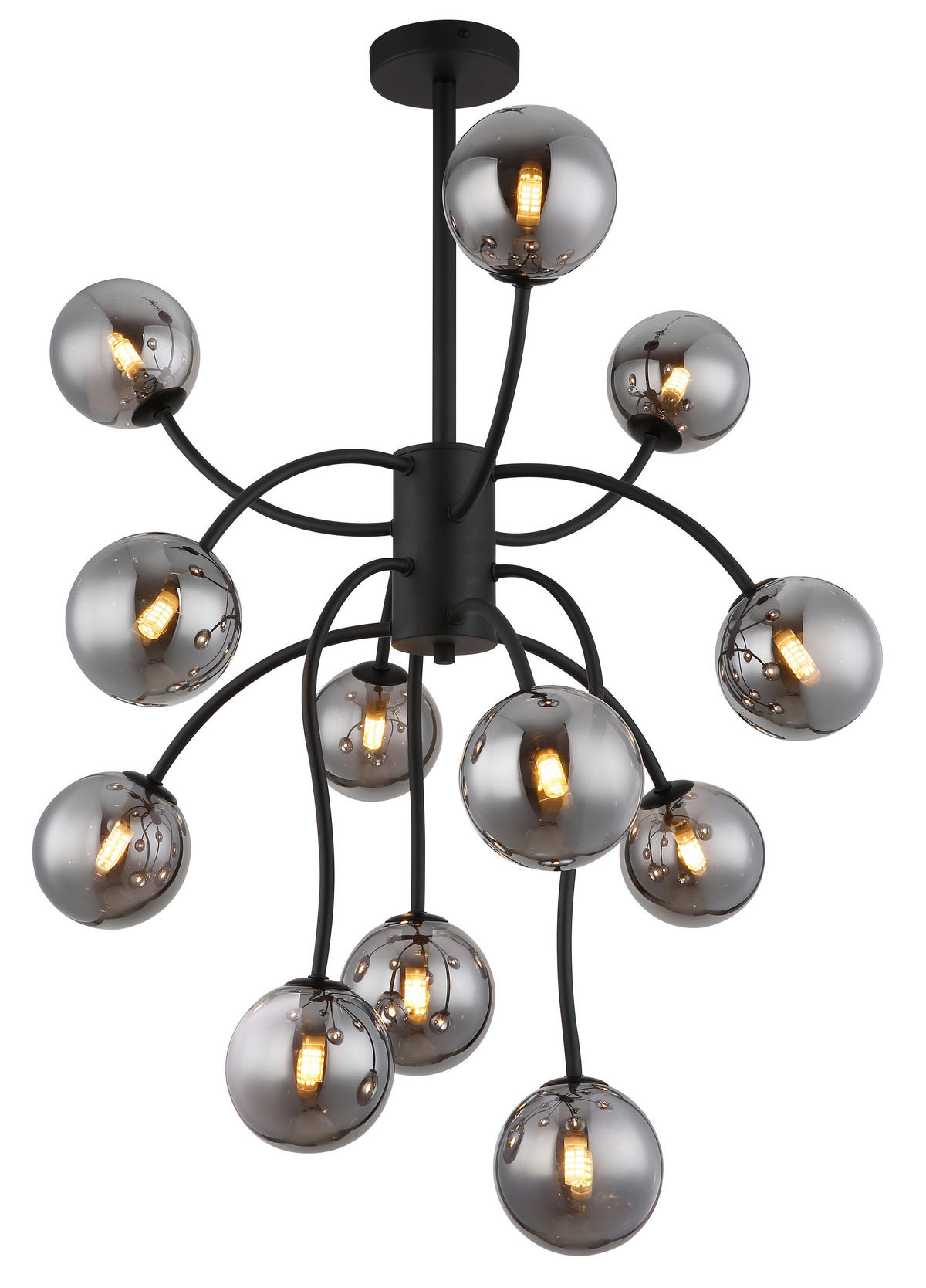 LED-TAKLAMPA RIHA 3,5 W 62/93 cm  - svart, Design, metall/glas (62/93cm) - Globo