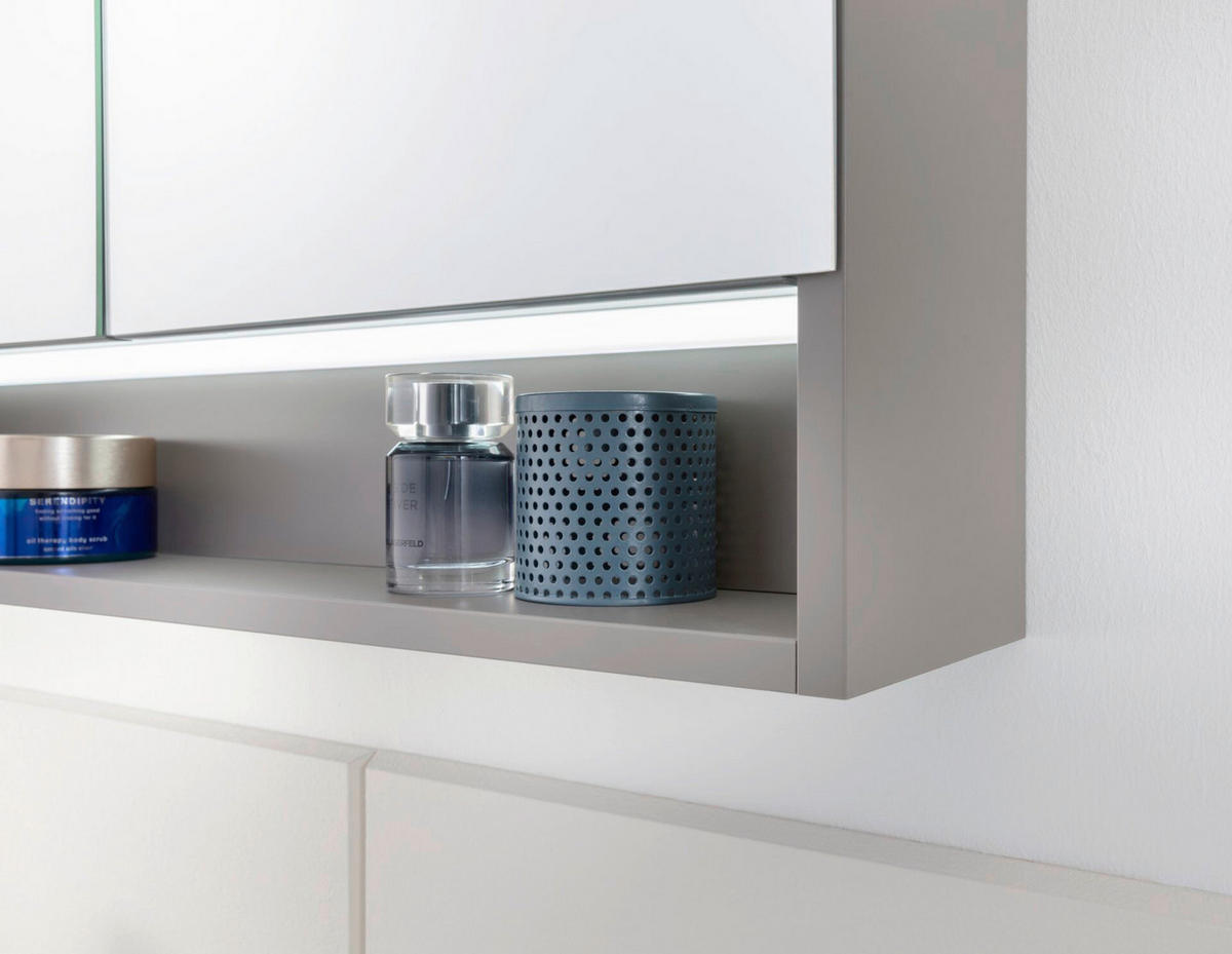 SPIEGELSCHRANK 90/71,8/15,6 cm  - Silberfarben/Grau, Basics, Glas/Holzwerkstoff (90/71,8/15,6cm) - MID.YOU