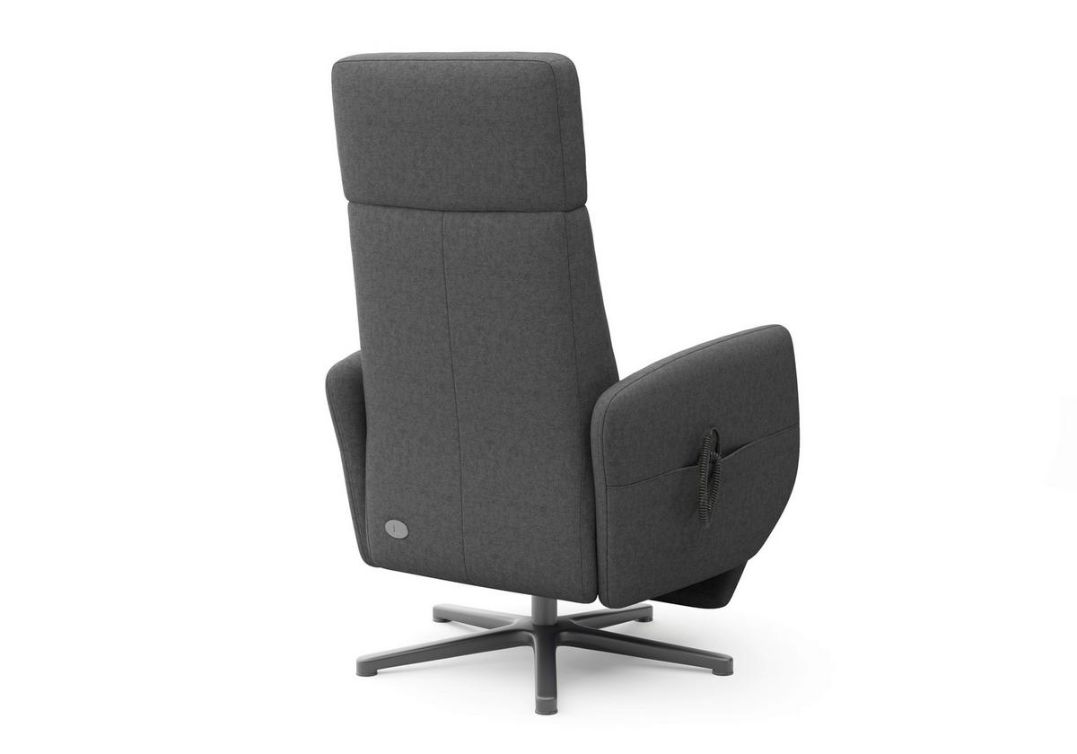 RELAXSESSEL in Textil Dunkelgrau  - Dunkelgrau/Schwarz, Konventionell, Textil/Metall (71/110/82cm) - Sit & More