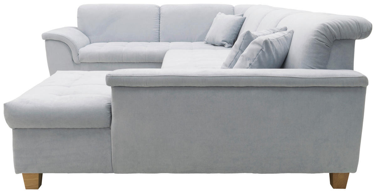 WOHNLANDSCHAFT in Mikrofaser Pastellblau  - Pastellblau/Eichefarben, KONVENTIONELL, Holz/Textil (214/352/170cm) - MID.YOU
