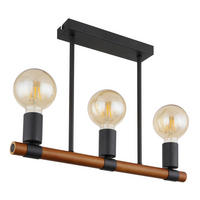 STROPNA SVETILKA 49/6/35 cm   - črna/rjava, Basics, kovina/les (49/6/35cm) - Globo