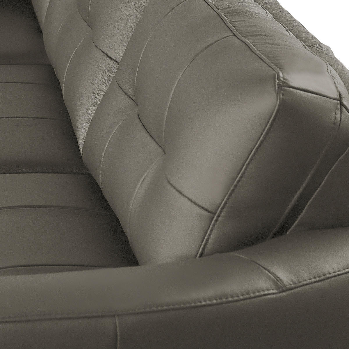 ECKSOFA in Lederlook Echtleder Schlammfarben  - Schlammfarben/Buchefarben, Design, Leder/Holz (190/236cm) - Livetastic