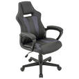 GAMINGSTUHL  in Lederlook, Netzbespannung Grau, Schwarz  - Schwarz/Grau, KONVENTIONELL, Kunststoff/Textil (63/112,5/66cm) - Xora