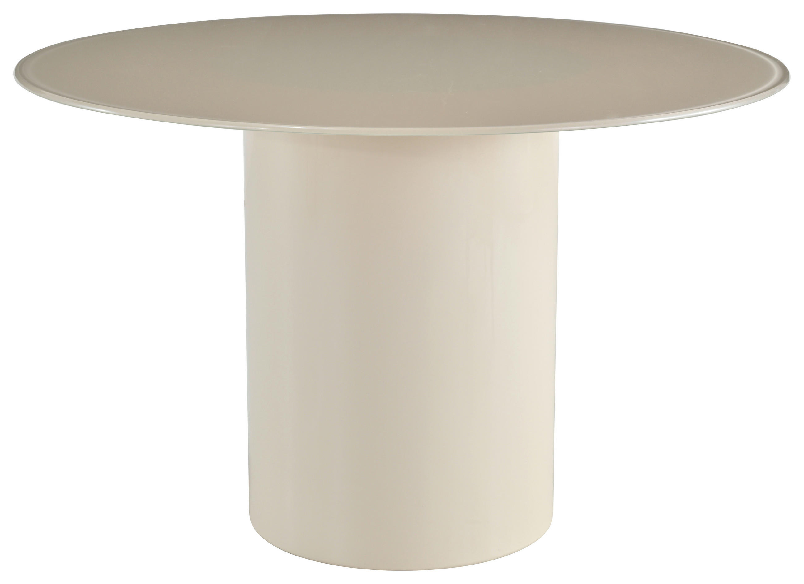 ESSTISCH Nachbildung  Glas, Holzwerkstoff rund Beige  - Beige, MODERN, Glas/Holzwerkstoff (120/75cm) - MID.YOU