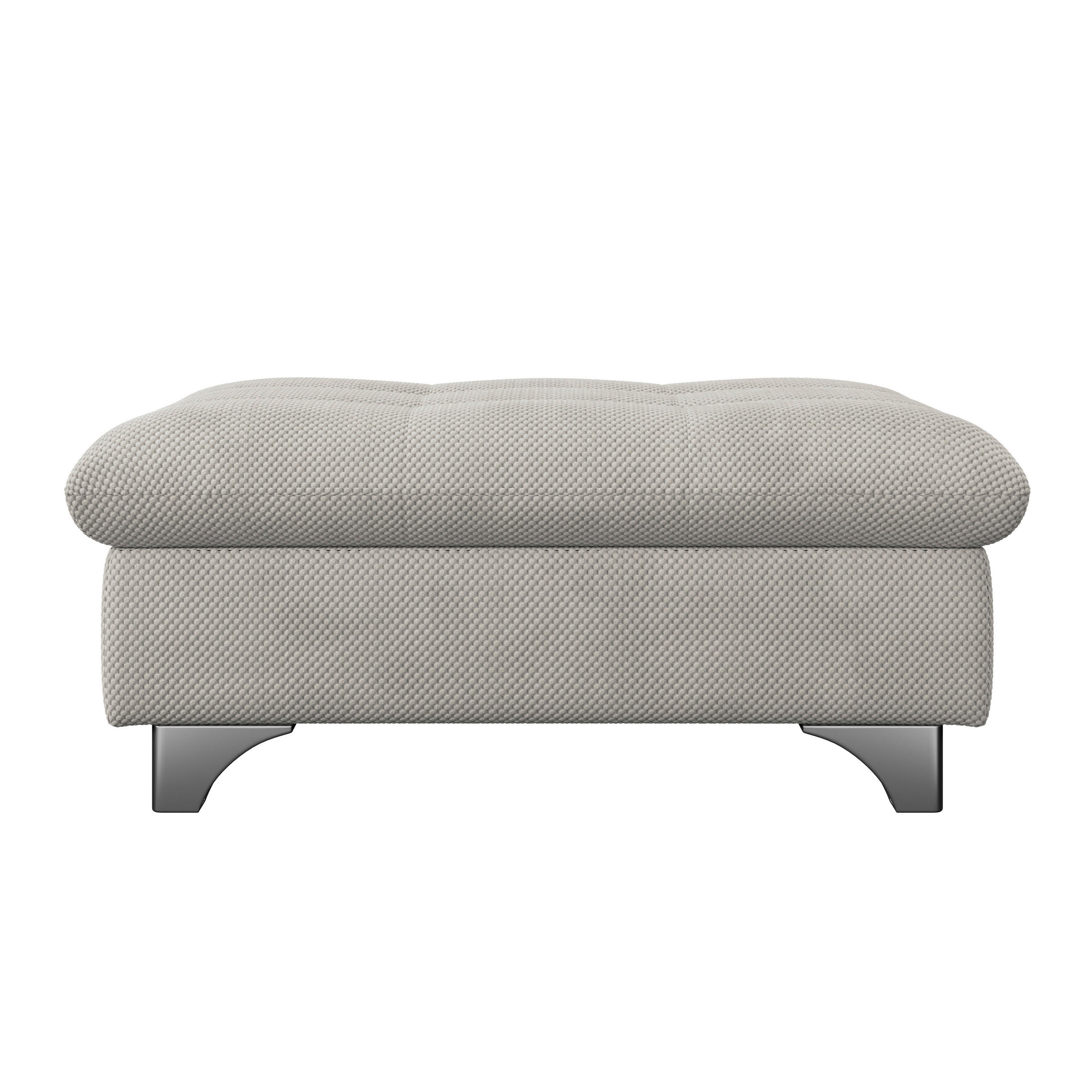 HOCKER Chenille Beige  - Chromfarben/Beige, KONVENTIONELL, Textil/Metall (108/46/108cm) - Livetastic