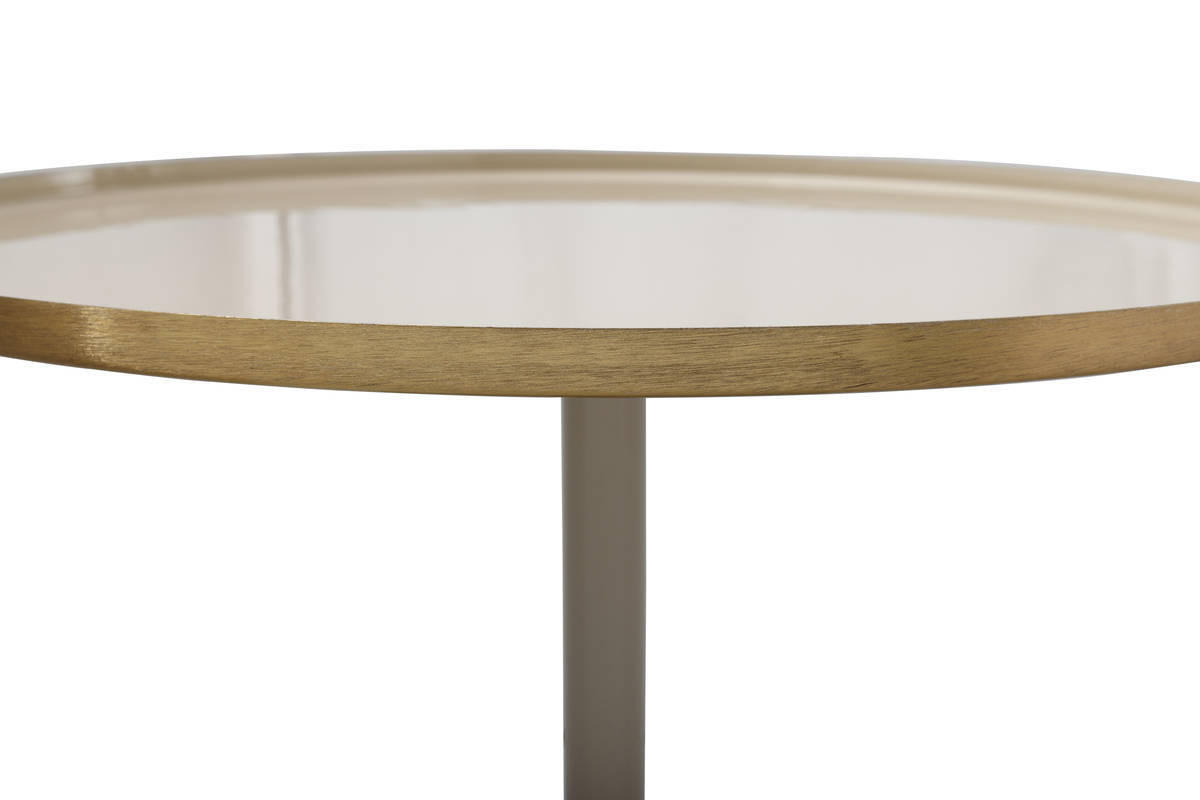 ODKLÁDACÍ STOLEK, krémová, šedohnědá - krémová/šedohnědá, Trend, kov (51/51/52cm)