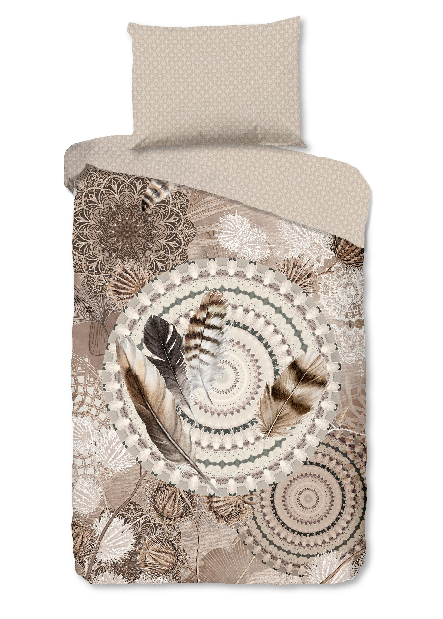 BETTWÄSCHE HIP Flanell, Biber 140/200 cm  - Taupe/Sandfarben, Design, Textil (140/200cm)