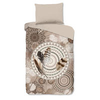 BETTWÄSCHE HIP Flanell, Biber 140/200 cm  - Taupe/Sandfarben, Design, Textil (140/200cm)