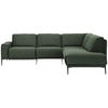 ECKSOFA in Flachgewebe Grün  - Schwarz/Grün, Design, Textil/Metall (260/210cm) - Johann Jakob