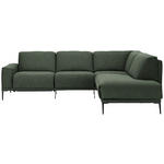 ECKSOFA in Flachgewebe Grün  260/210 cm  - Schwarz/Grün, Design, Textil/Metall (260/210cm) - Johann Jakob