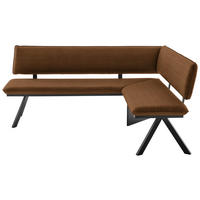 ECKBANK 190/150 cm  in Schwarz, Rostfarben  - Rostfarben/Schwarz, MODERN, Textil/Metall (190/150cm) - Cantus