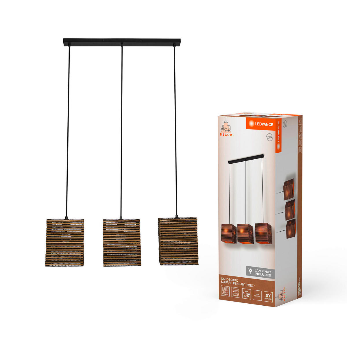 HÄNGELEUCHTE 83/20/130 cm  - Basics, Karton/Metall (83/20/130cm) - Ledvance