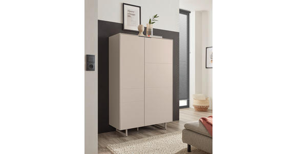 HIGHBOARD Schwarz, Kaschmir  95/134/38 cm  - Kaschmir/Schwarz, MODERN, Holzwerkstoff/Metall (95/134/38cm) - Carryhome