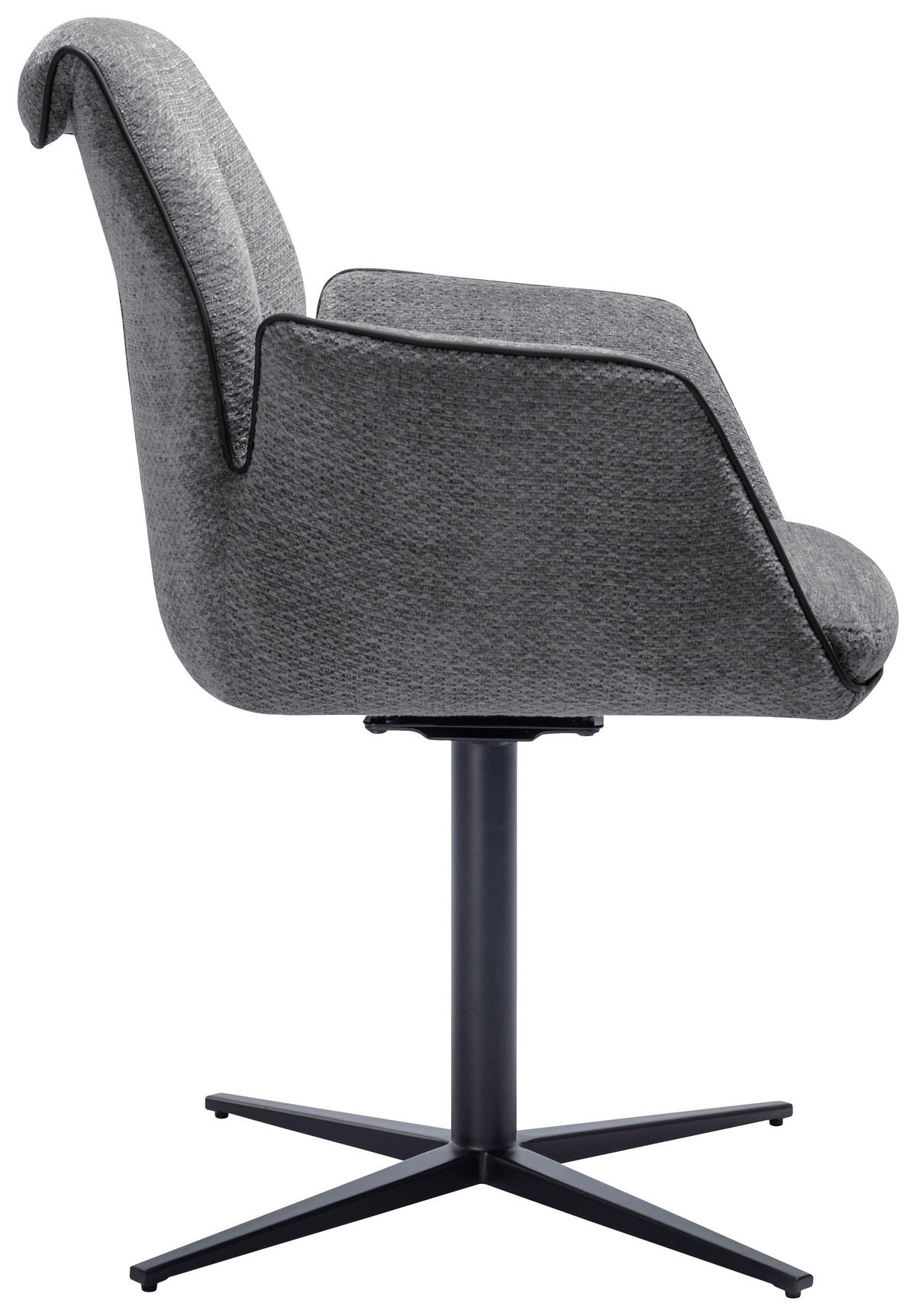 SCAUN CU BRAțE in gri  - negru/gri, Design, metal/textil (61/88/62cm) - Novel
