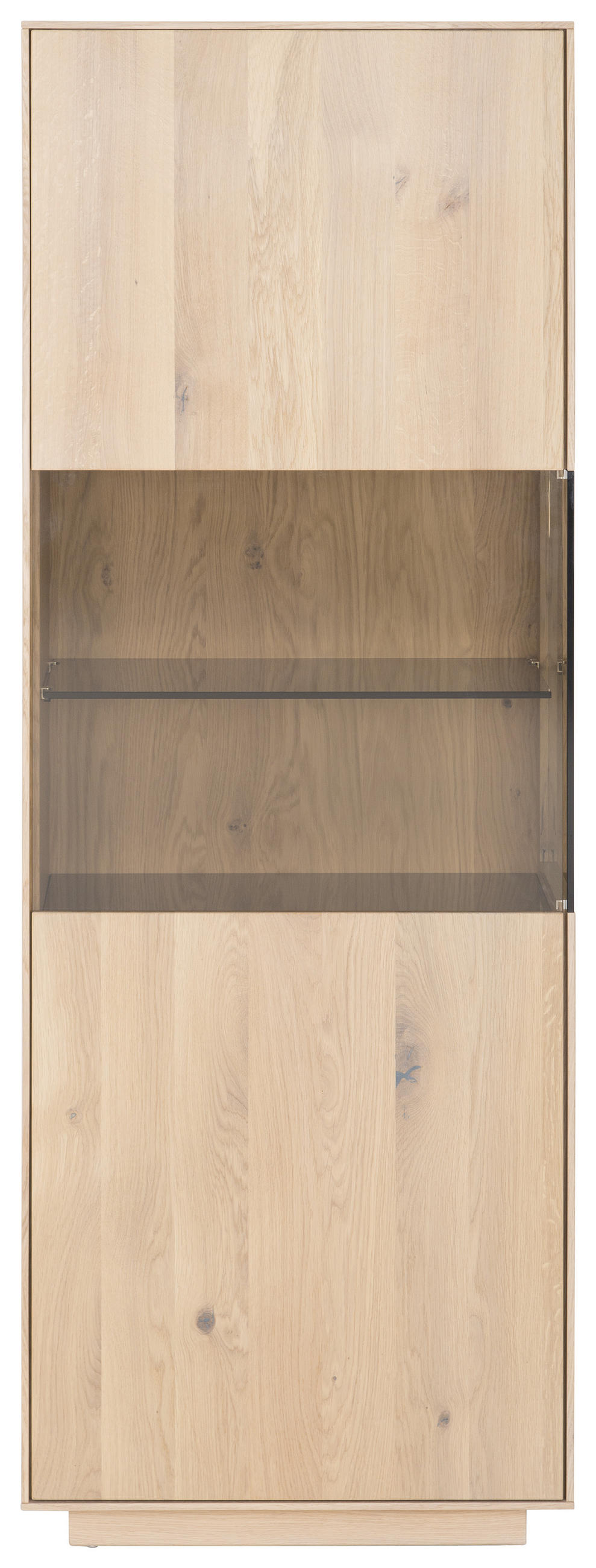 VITRINE  in massiv Asteiche Eichefarben - Eichefarben, Natur, Glas/Holz (60/166,6/36cm) - Anrei