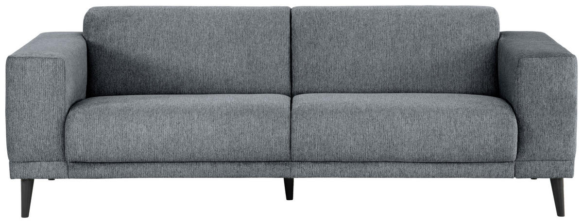 3-SITZER-SOFA OSLO_LZ Webstoff Grau  - Schwarz/Grau, Design, Holz/Textil (218/77/93cm) - MID.YOU