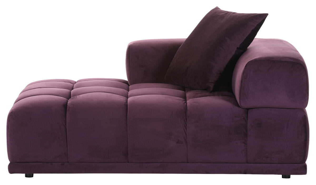 SOFAELEMENT Samt Brombeere  - Brombeere/Schwarz, KONVENTIONELL, Kunststoff/Textil (125/66/155cm) - Ambia Home