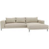 ECKSCHLAFSOFA Struktur Beige  - Beige/Schwarz, MODERN, Textil/Metall (295/170cm) - Trendmanufaktur