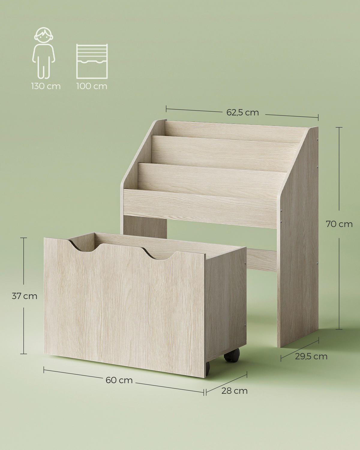 KINDERREGAL 62,5/70,2/29,5 cm  - Beige, MODERN, Holzwerkstoff (62,5/70,2/29,5cm) - MID.YOU