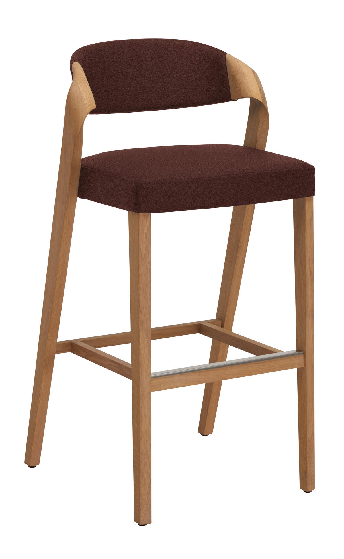 BARHOCKER Holz, Leder Rotbraun, Wildeiche  - Wildeiche/Rotbraun, Natur, Leder/Holz (52/103/52cm) - Voglauer