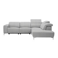 ECKSOFA Hellgrau Flachgewebe  - Hellgrau, Design, Textil/Metall (290/238cm) - Pure Home Lifestyle