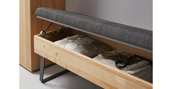 SITZBANK 118/49/41 cm - Eichefarben/Anthrazit, Natur, Holz/Textil (118/49/41cm) - Valnatura