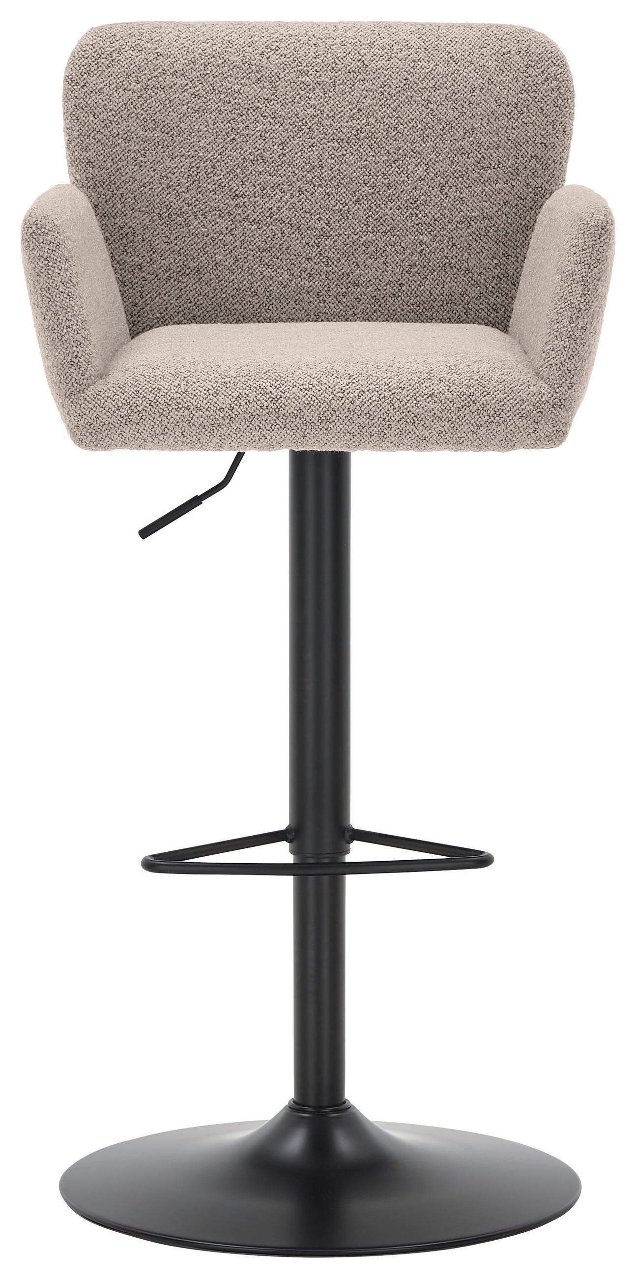 BARHOCKER Bouclé Schwarz, Beige Stahl  - Beige/Schwarz, Design, Textil/Metall (52/82-109/52cm) - SetOne by Musterring