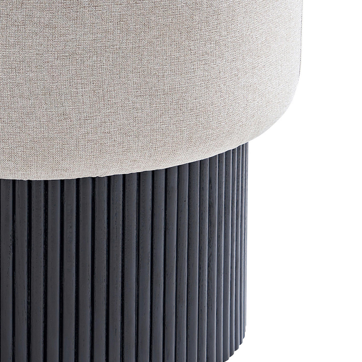 HOCKER Struktur Grau, Schwarz  - Schwarz/Grau, MODERN, Textil (50/43/50cm) - Livetastic