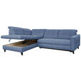 ECKSOFA in Webstoff Blau  216/297 cm  - Blau/Schwarz, Design, Holz/Textil (216/297cm) - Xora