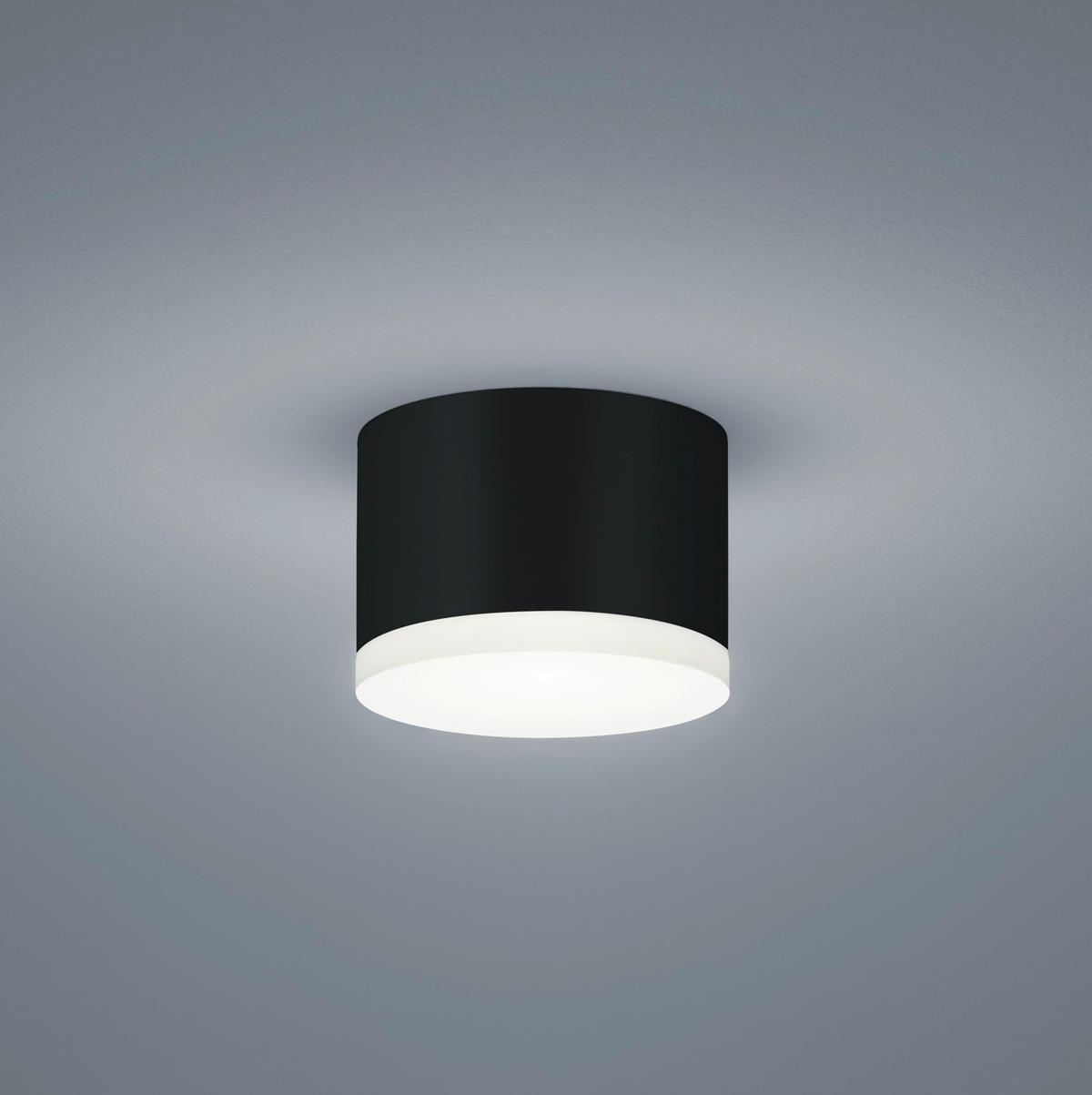 LED-BADEZIMMER-DECKENLEUCHTE Pala 10/7 cm   - Schwarz, KONVENTIONELL, Kunststoff/Metall (10/7cm) - Helestra