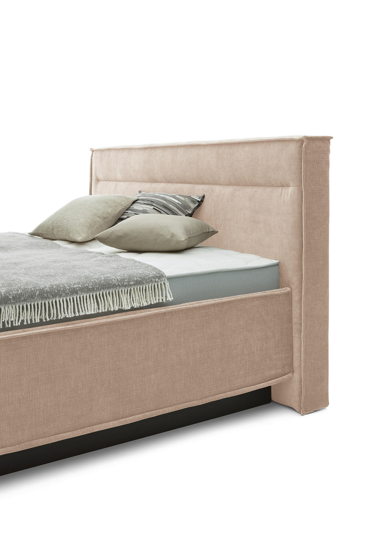 POLSTERBETT gepolstertes Kopfteil, Bettkasten, Lattenroste, Matratzen 180/200 cm  in Beige  - Schieferfarben/Beige, Design, Textil (180/200cm) - Musterring