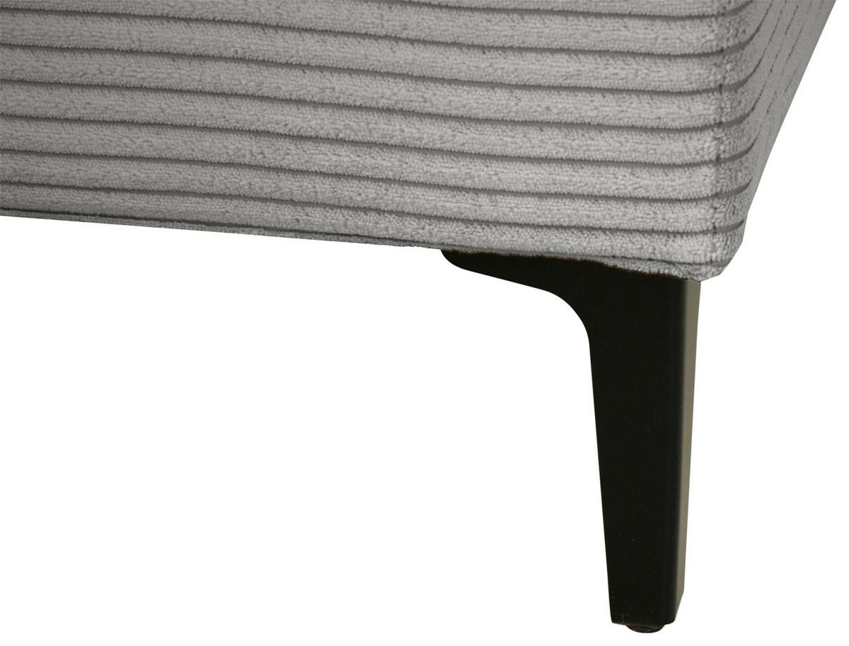 HOCKER Cord Grau  - Schwarz/Grau, Design, Textil/Metall (140/45/80cm) - Xora