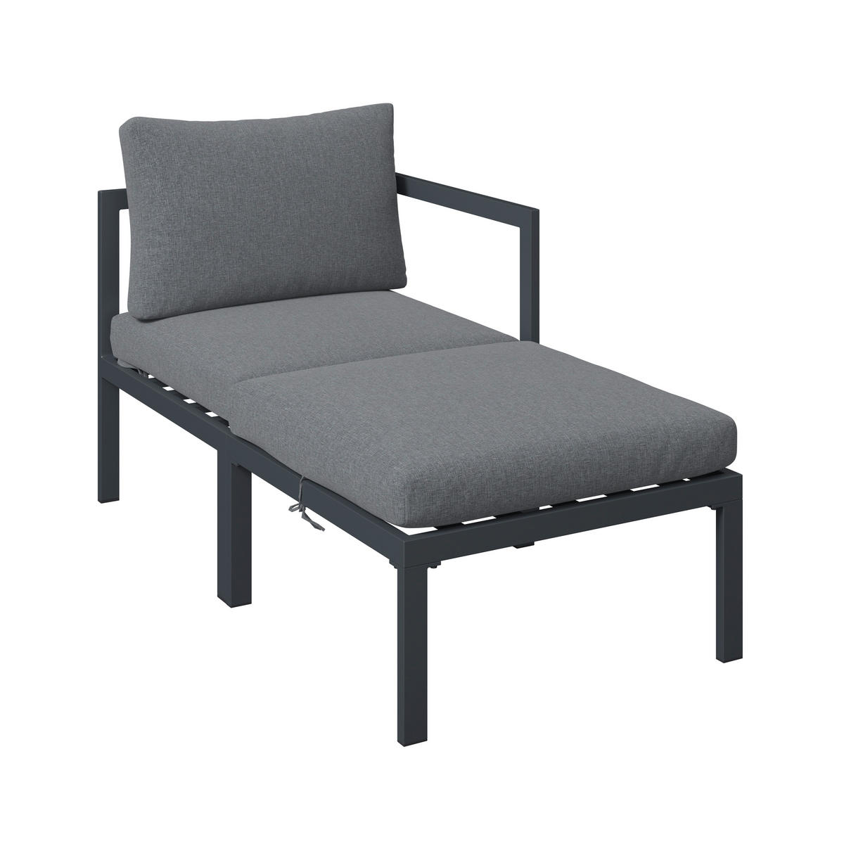 LOUNGEGARNITUR 5-teilig   66/64/65.5 cm Stahl  - Dunkelgrau/Naturfarben, MODERN, Kunststoff/Textil (66/64/65.5cm) - Ambia Garden