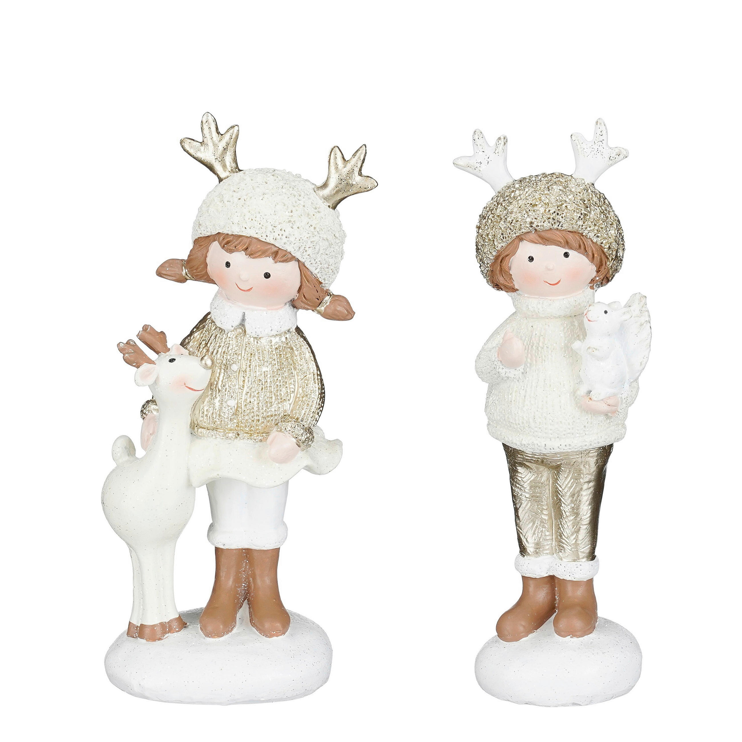 KARÁCSONYI FIGURA - fehér, Basics, műanyag (9.5/8/21cm)