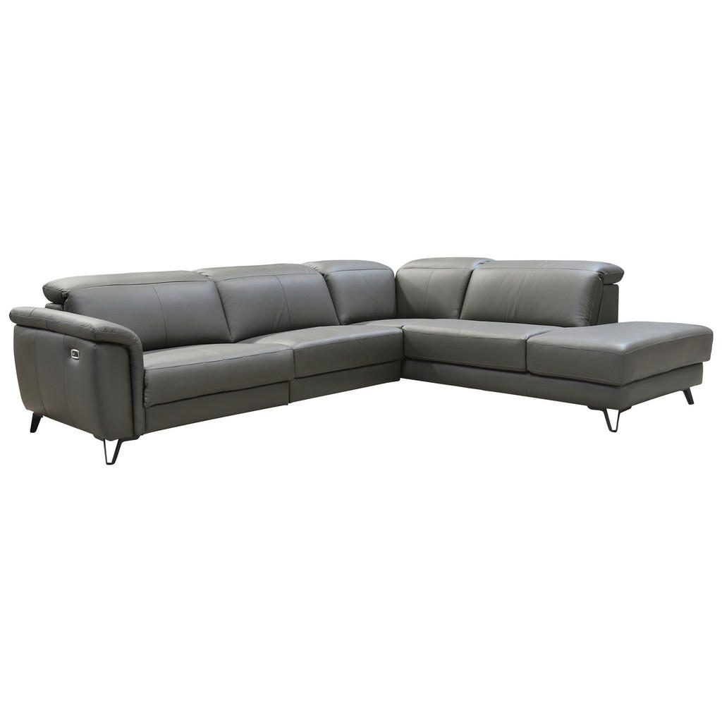 Thumbnail - Livetastic Ecksofa, Dunkelgrau, Leder, Echtleder, Rindleder, Kiefer, Kautschukholz, Meranti, Sperrholz, Hartholz, 5-Sitz...