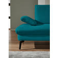 ECKSOFA in Chenille, Mikrofaser Petrol  - Petrol/Schwarz, Design, Textil/Metall (299/157cm) - Dieter Knoll