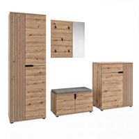 GARDEROBE 4-teilig  in 255/191/37 cm  - Eiche Artisan, Design, Holzwerkstoff (255/191/37cm) - MID.YOU