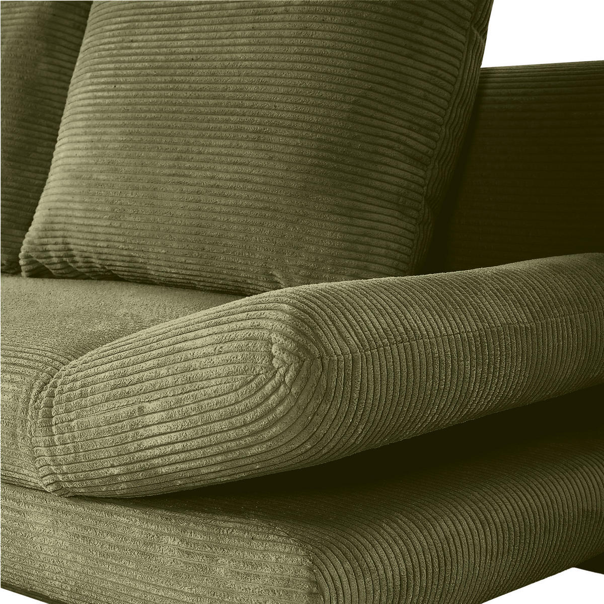 SCHLAFSOFA Cord Dunkelgrün  - Dunkelgrün/Schwarz, KONVENTIONELL, Textil/Metall (200/78/95cm) - home24