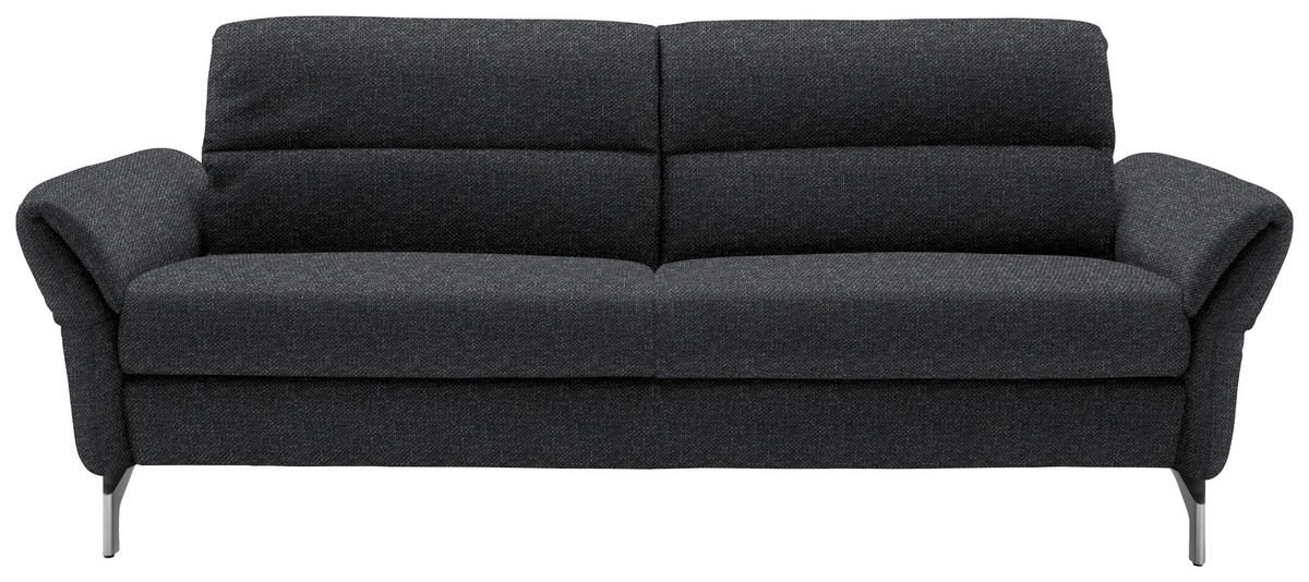2,5-SITZER in Flachgewebe Anthrazit  - Anthrazit/Nickelfarben, Design, Textil/Metall (212/87/100cm) - Schöner Wohnen