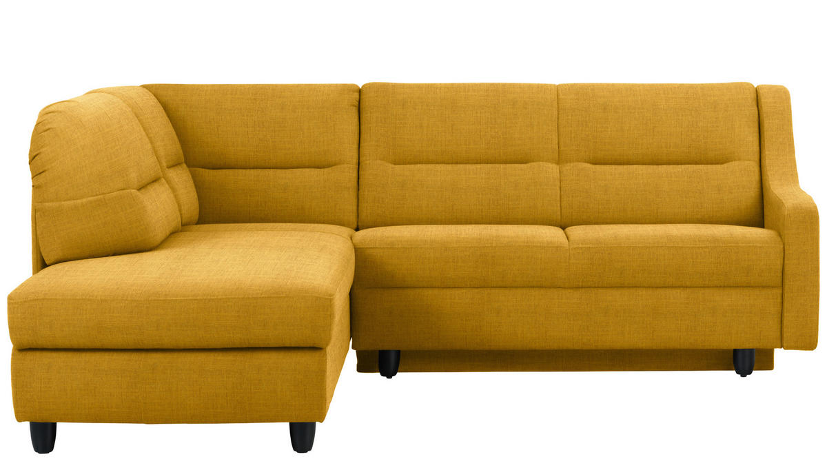 ECKSOFA in Chenille Gelb  208/226 cm  - Gelb/Schwarz, KONVENTIONELL, Textil (208/226cm) - Sedda