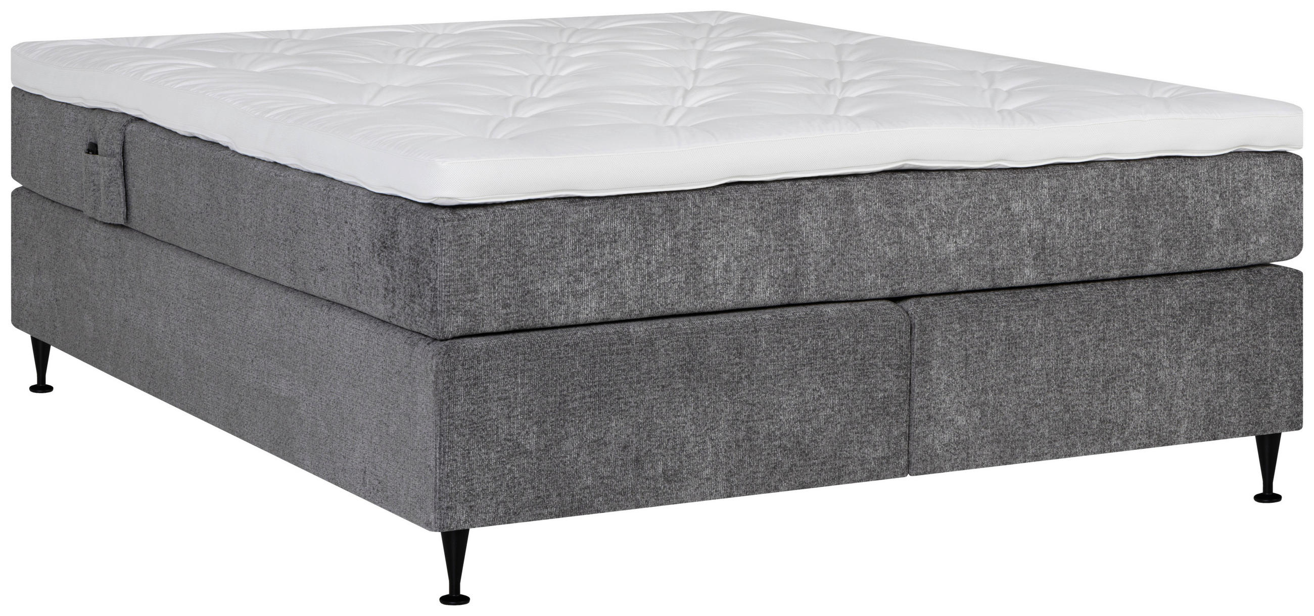 KONTINENTALSÄNG 180/200 cm  i mörkgrå  - mörkgrå/svart, Klassisk, metall/trä (180/200cm) - Ambiente