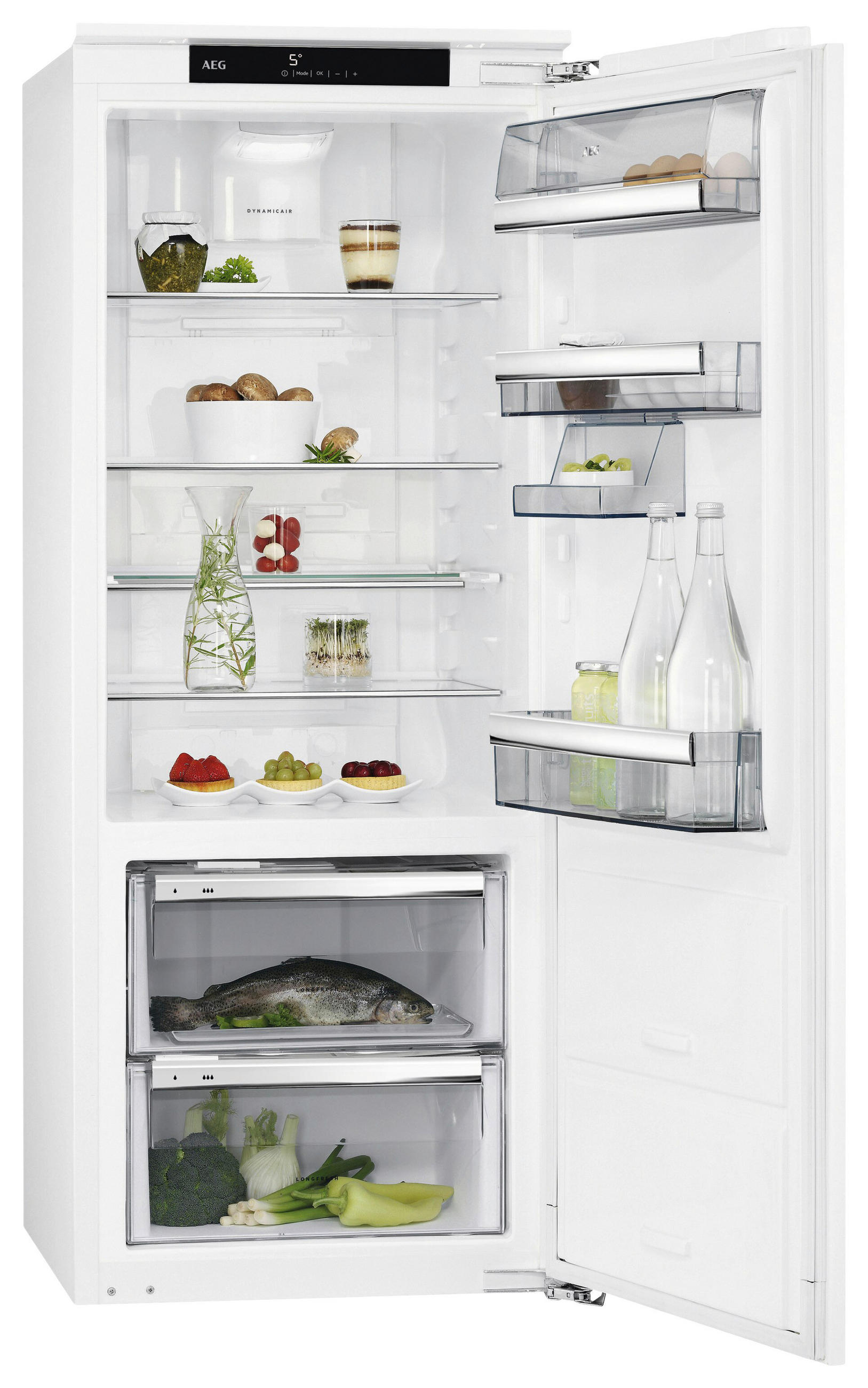 KÜHLSCHRANK 55,6/139,8/54,9 cm SKE814D9ZC  - Weiß, Basics, Metall (55,6/139,8/54,9cm) - AEG